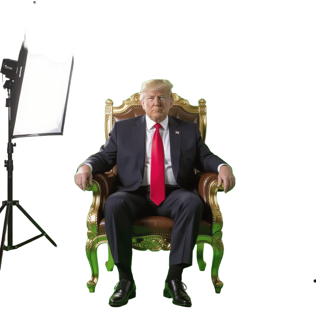 Donald Trump on Rabbinical Chair in Studio