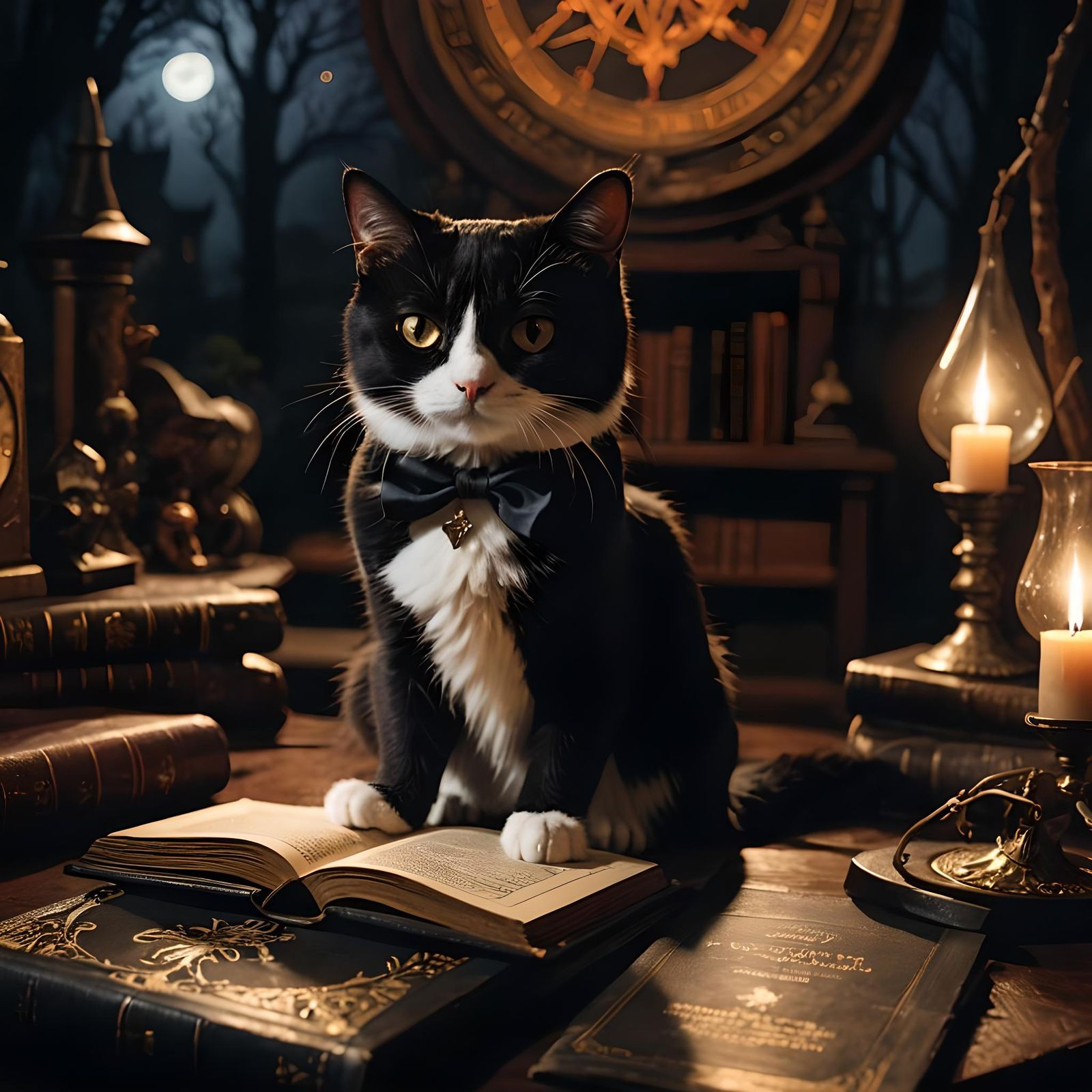 Tuxedo Cat and Witch Grimoire: Cinematic Still