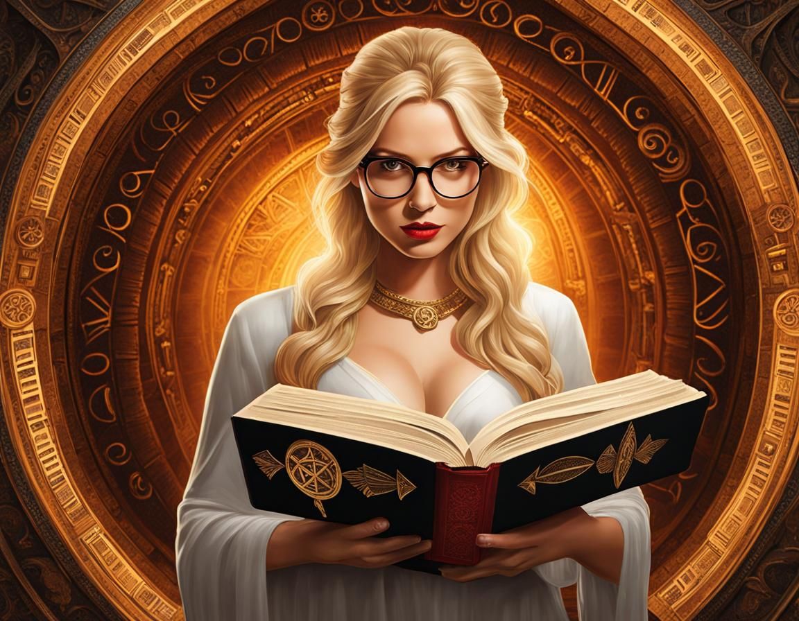 Kim Dewey, librarian acolyte, deciphers an ancient magical tome to amazing results