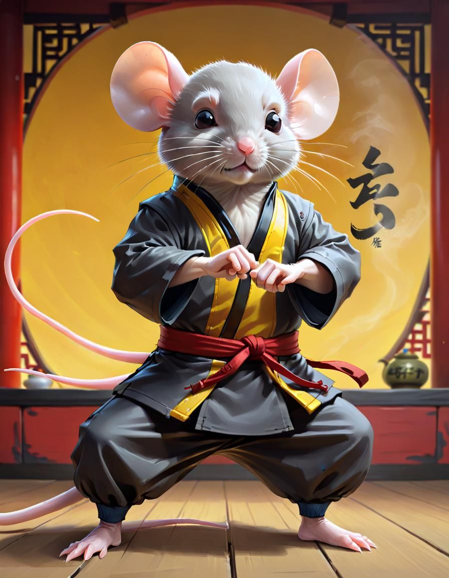 Mouse Kung-Fu Master Portrait