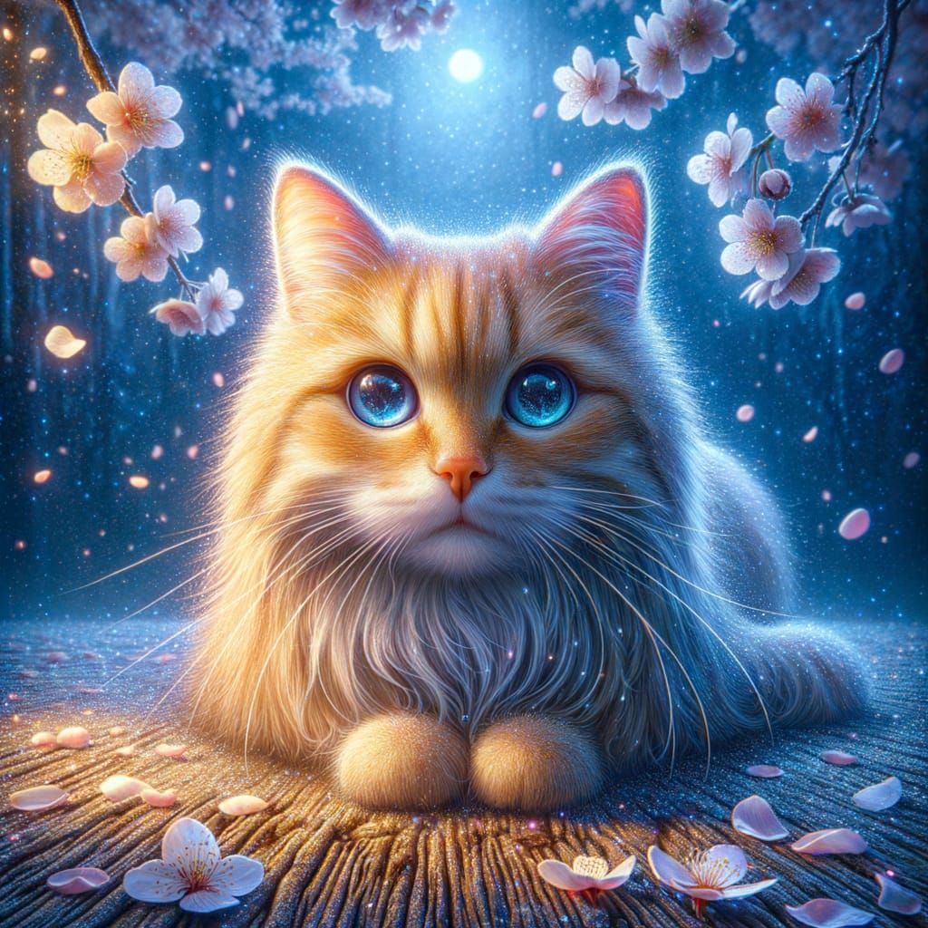 Hyper-Realistic Tabby Cat with Blue Eyes