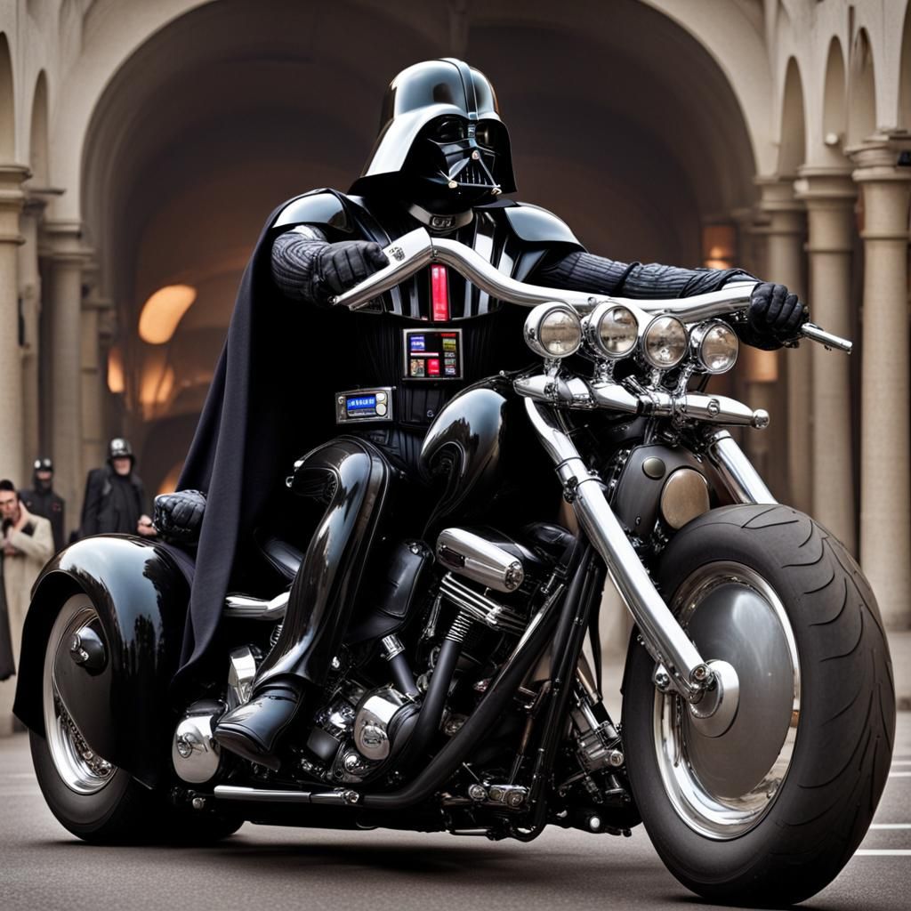 Darth Vader Rides a Harley Davidson
