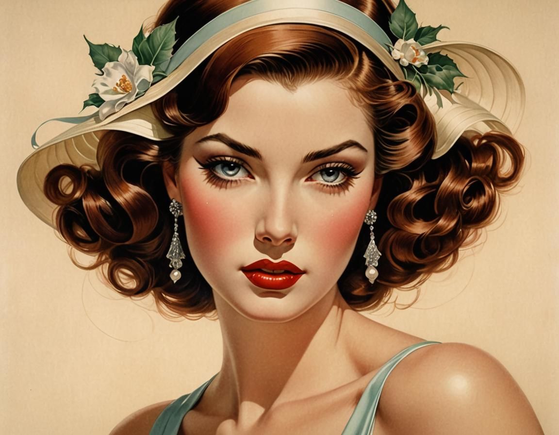 Alberto Vargas Style Woman in Exquisite 8K