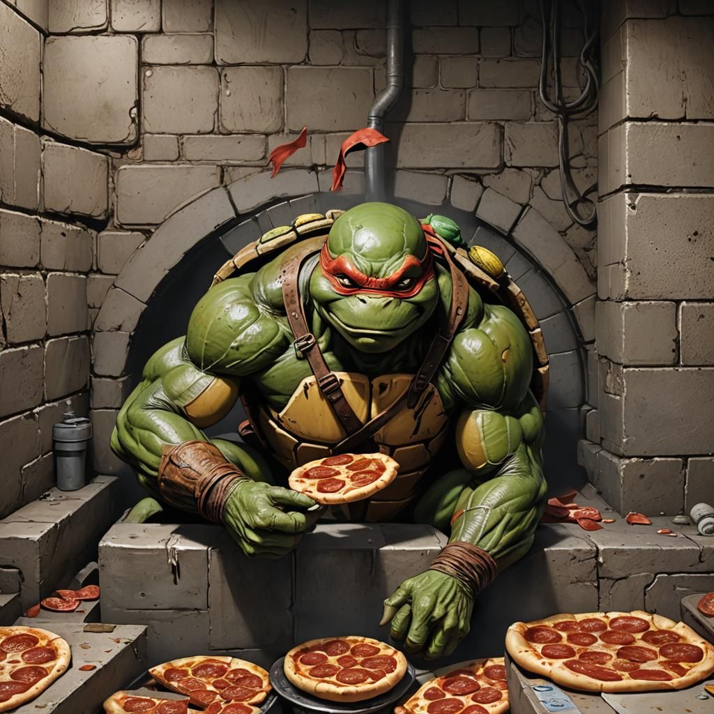 TMNT Michelangelo Eating Pizza