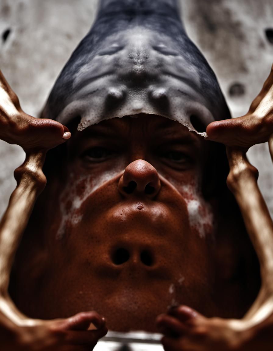 Abstract Portrait of a Battle-Hardened Barbarian