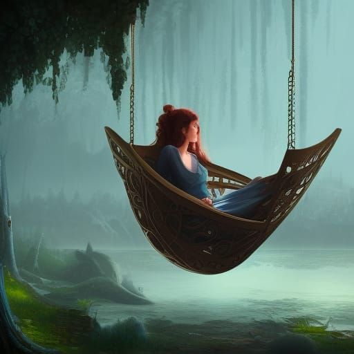 Woman Napping in a Fantastical Matte Painting