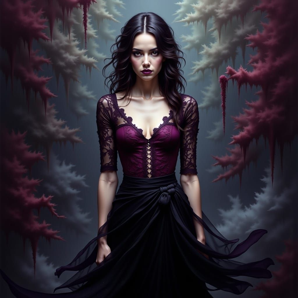 Young Woman in Midnight Elegance