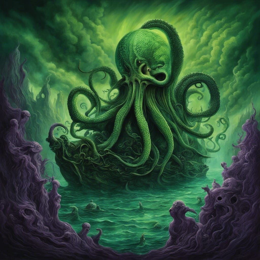 Surrealist Kraken Rises, a Dreamlike Vision