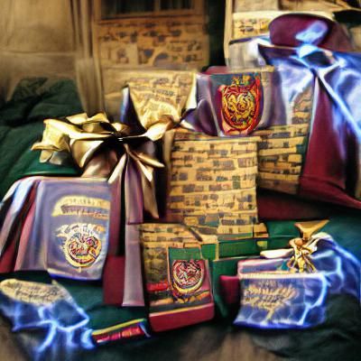 Magical Hogwarts Christmas Presents Scene