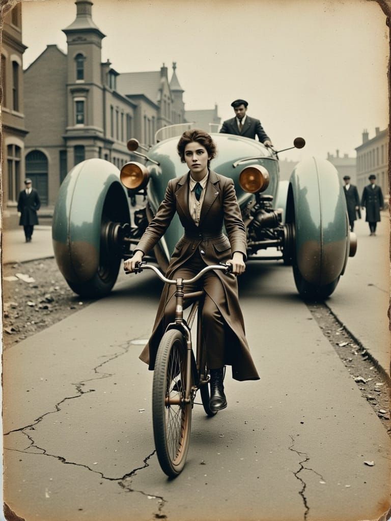 Resilient Pioneer in a Post-Apocalyptic Futuristic Landscape