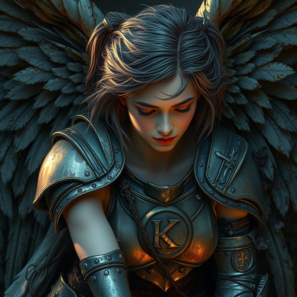 Bruised and Battered Angel in Tattered Armor