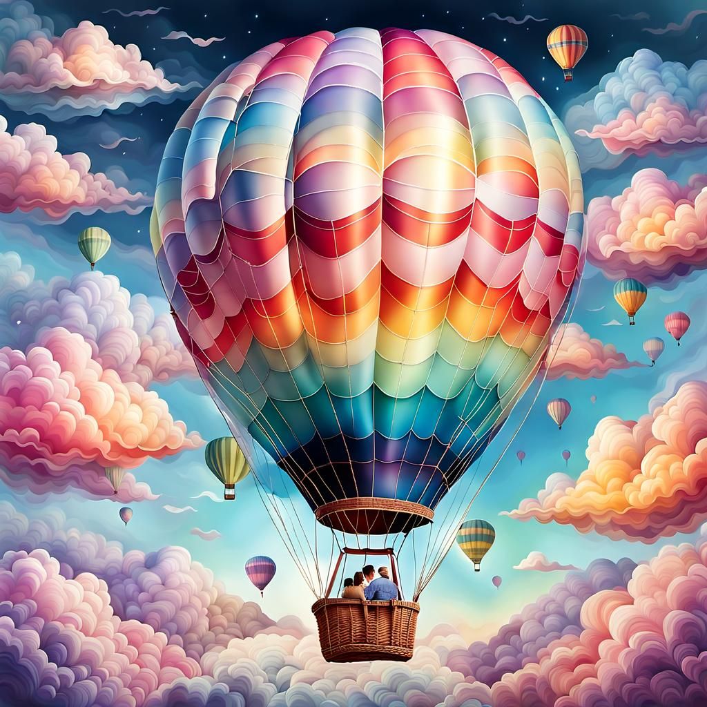 Rainbow Hot Air Balloon