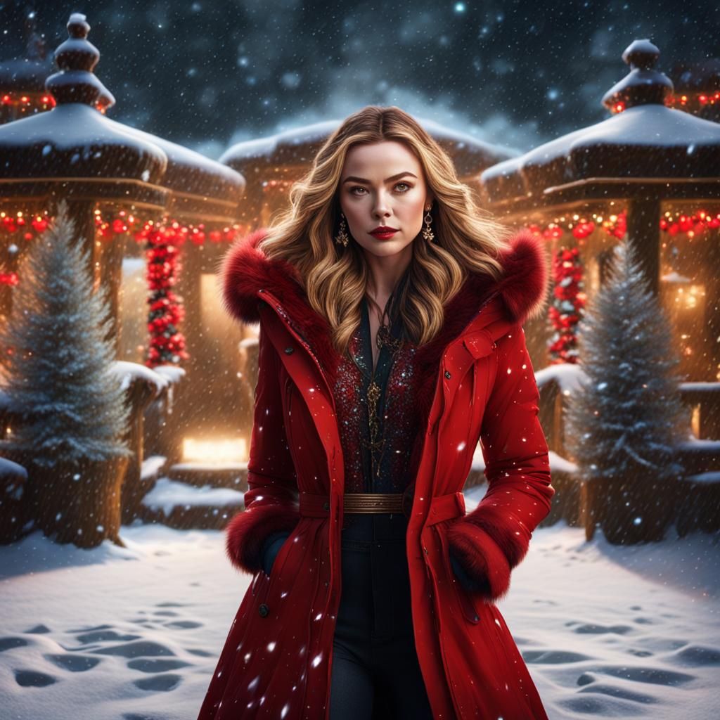 Peyton List Christmas Ranch Party in Digital Painting