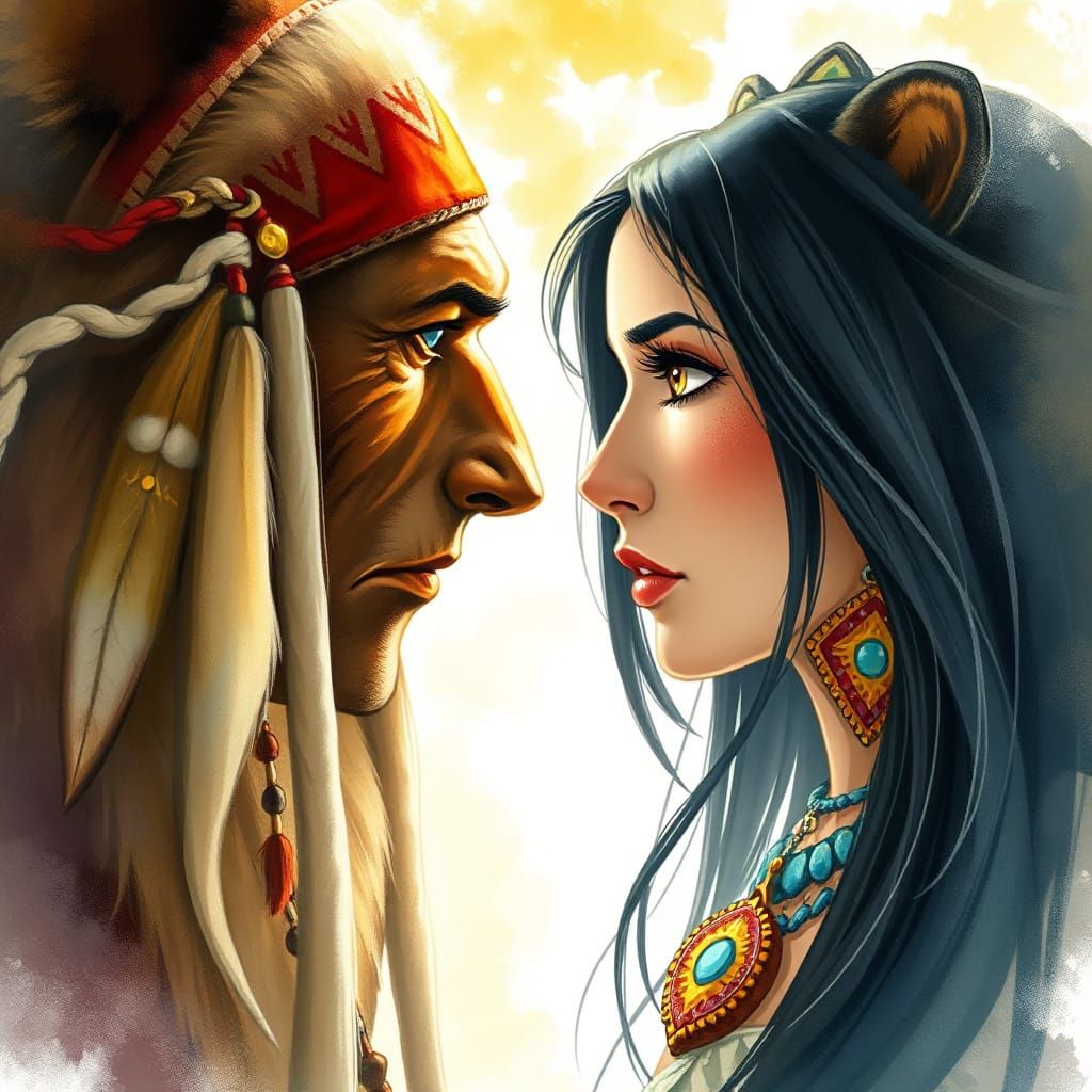 Enchanted Encounter with a Majestic Bear Spirit in Native Am...