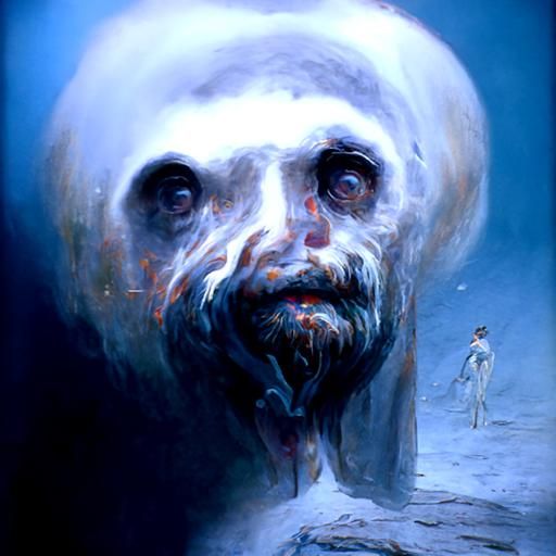 Horrific Human Figure Inspired by Doré and Rutkowski