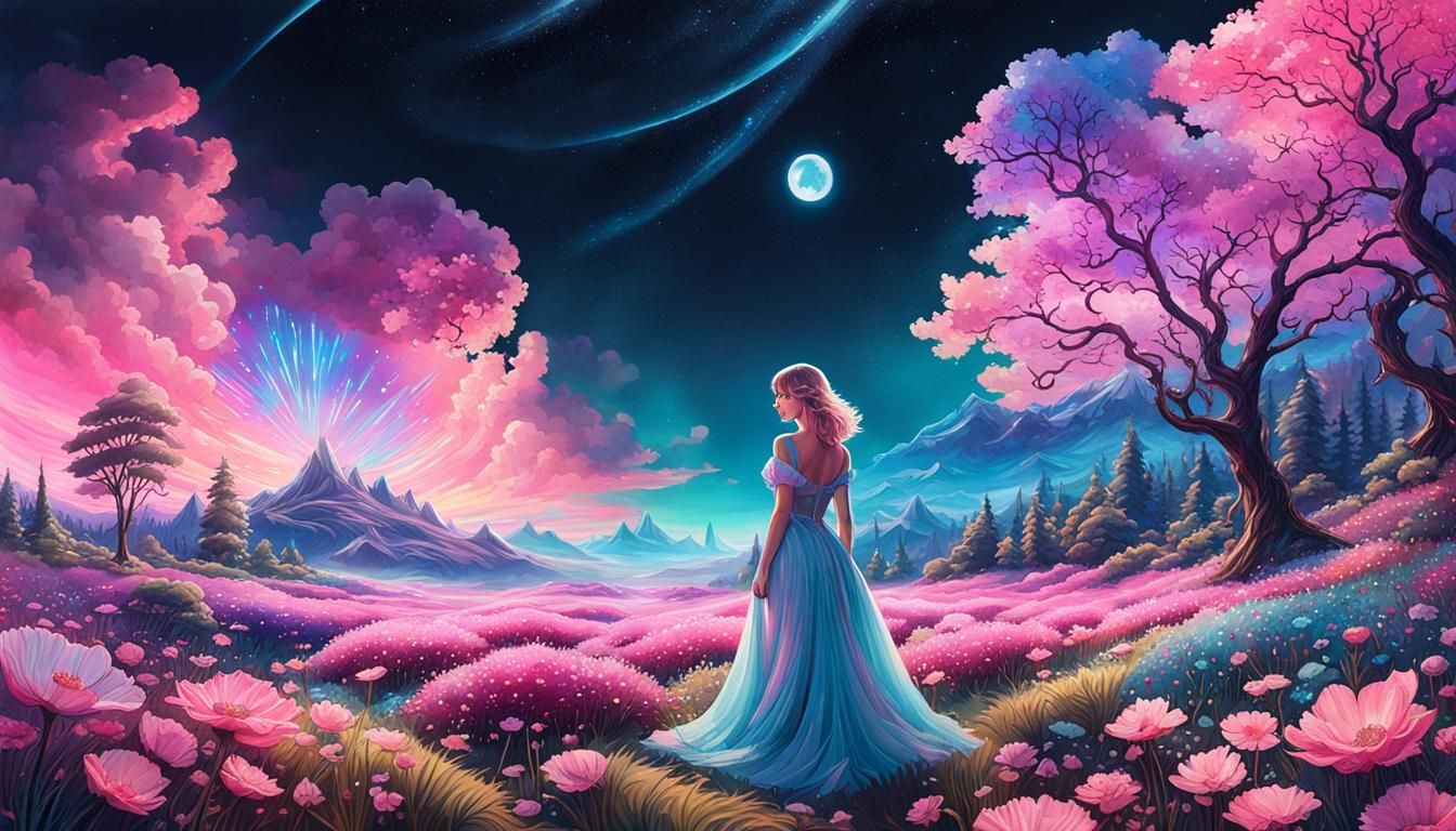 Pastel Fantasy Portrait in Cutecore Style