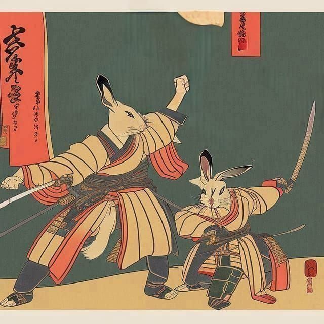 Samurai Warrior Engages in Epic Kendo Battle