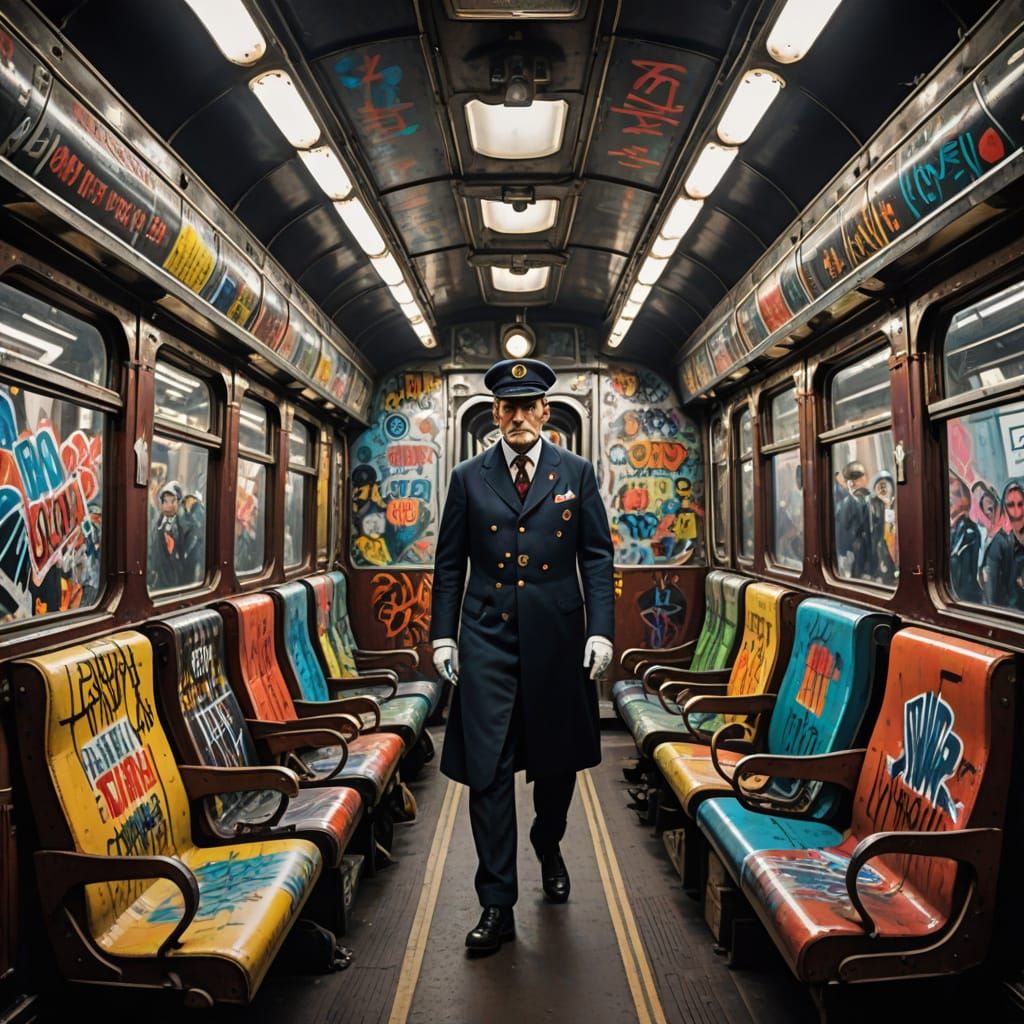 Timeless Steam Train in Vibrant Graffiti