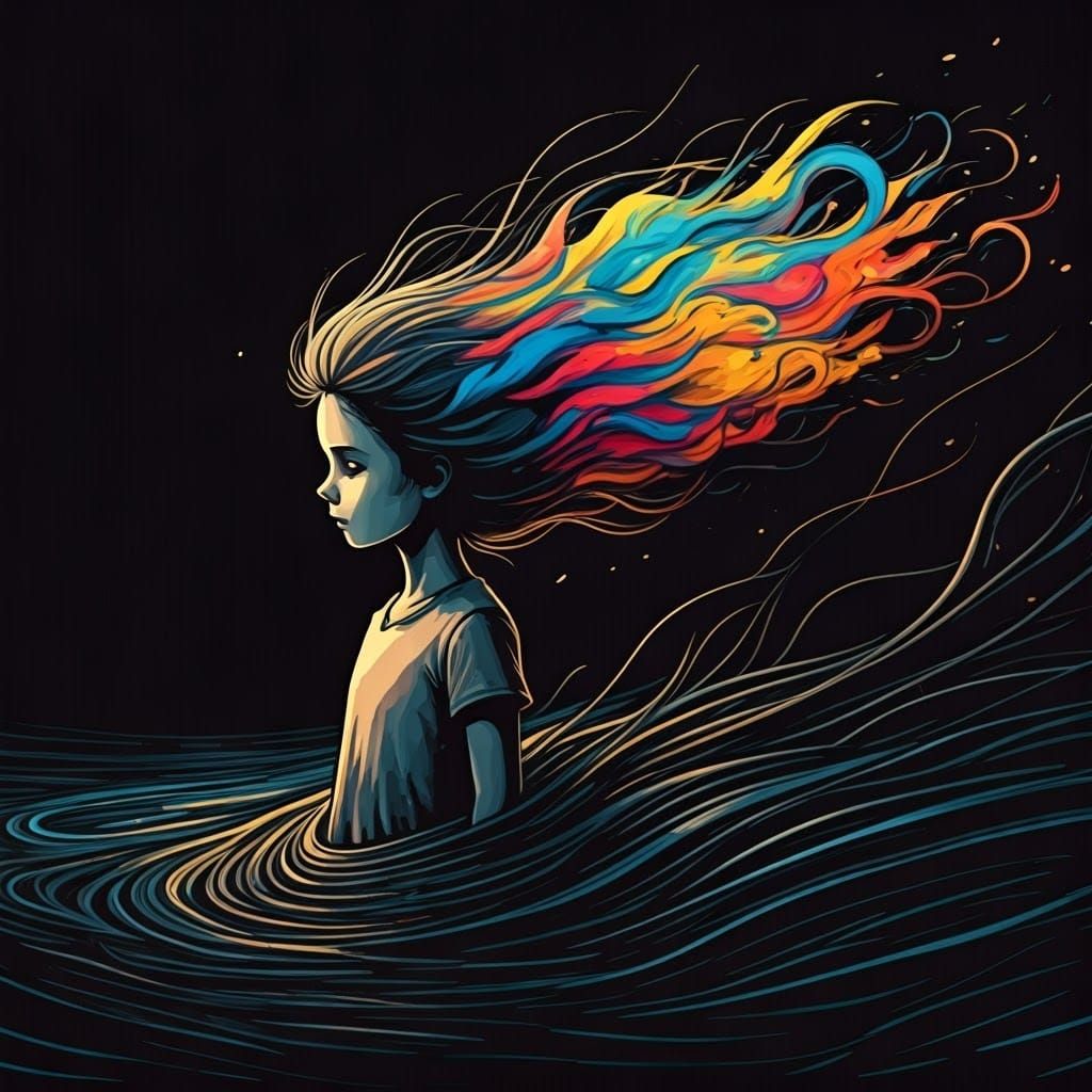 Electric Dreamscape of a Young Girl