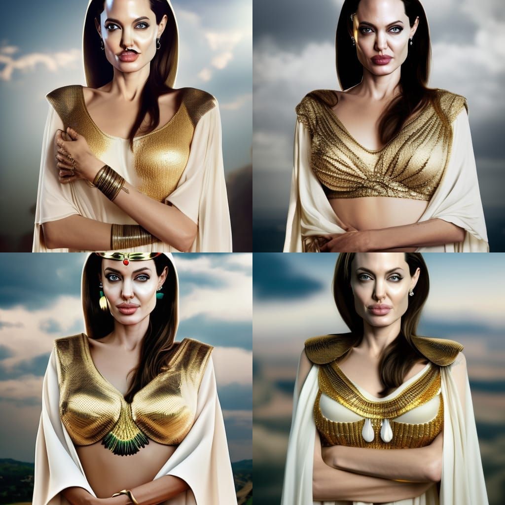 Cleopatra Portrait in White Dress, Professional Photography