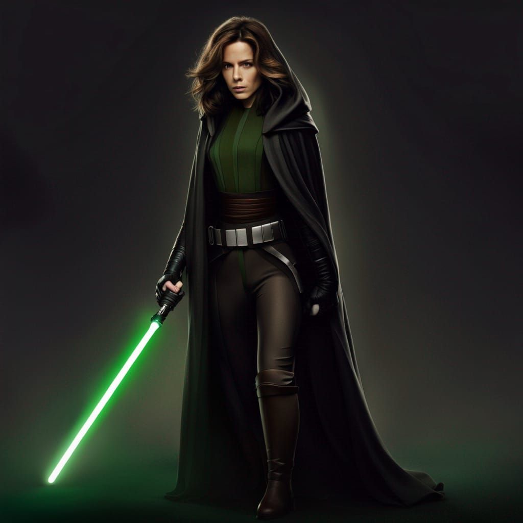 Kate Beckinsale as Dark Jedi with Lightsaber