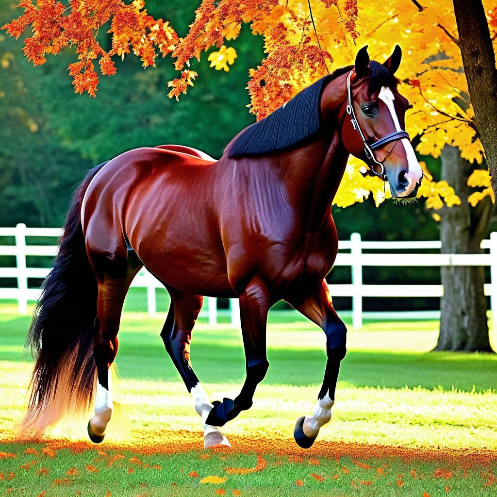 Majestic Maroon Horse Radiating Elegance and Strength
