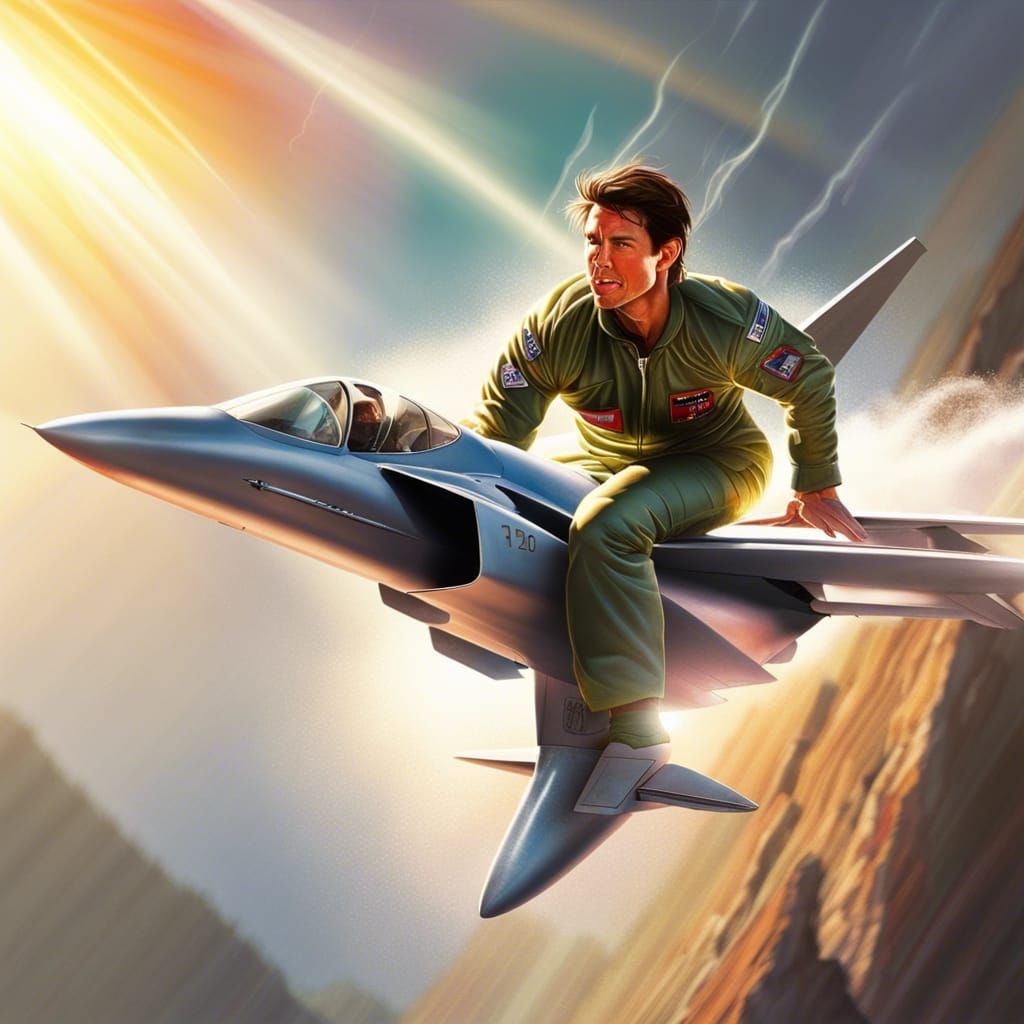 Tom Cruise Surfing a Fighter Jet in the Mountains