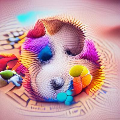 Colorful Puppy Face Mandala Design
