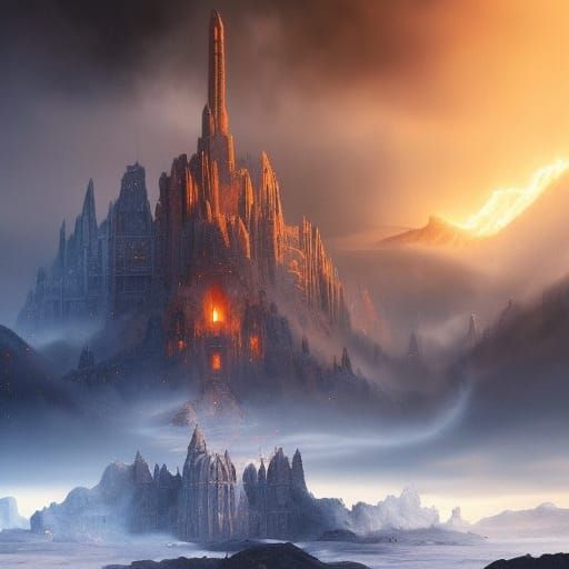 Epic Fire and Ice Cinematic Landscape