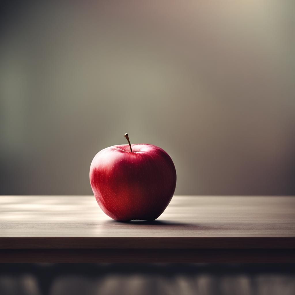 Red Apple Still Life on Table