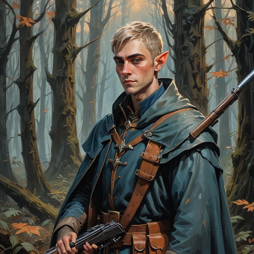 High Elf Portrait in Cell Shaded Style