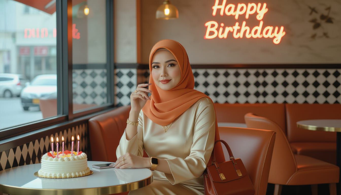 Indonesian Woman in Cafe: A Cinematic Portrait