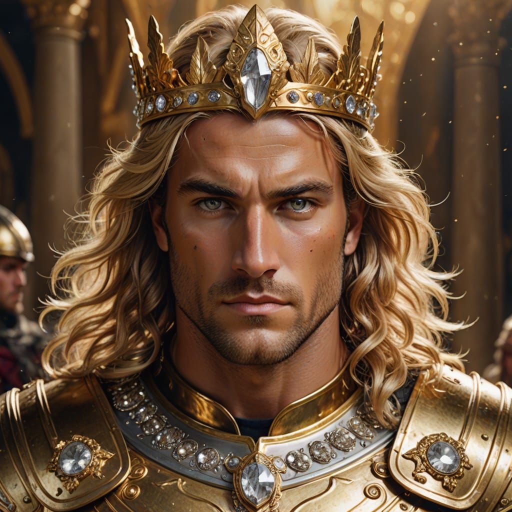 Achilles Portrait in Golden Armor