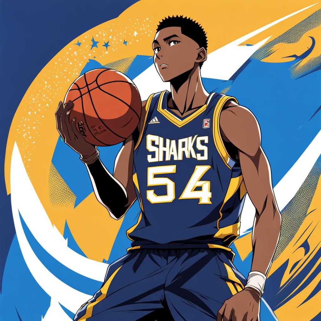 Anime Style: Boy in Sharks Jersey with Fade