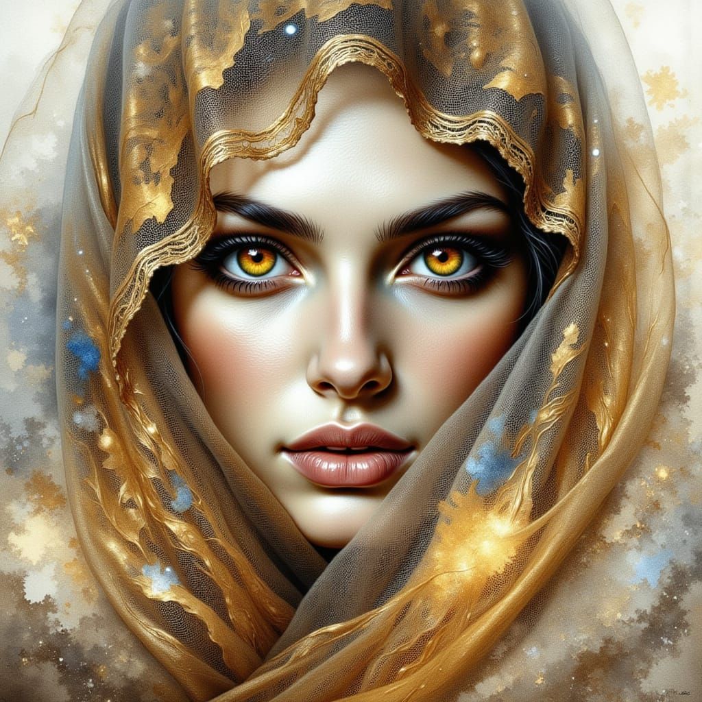 Beautiful veiled woman