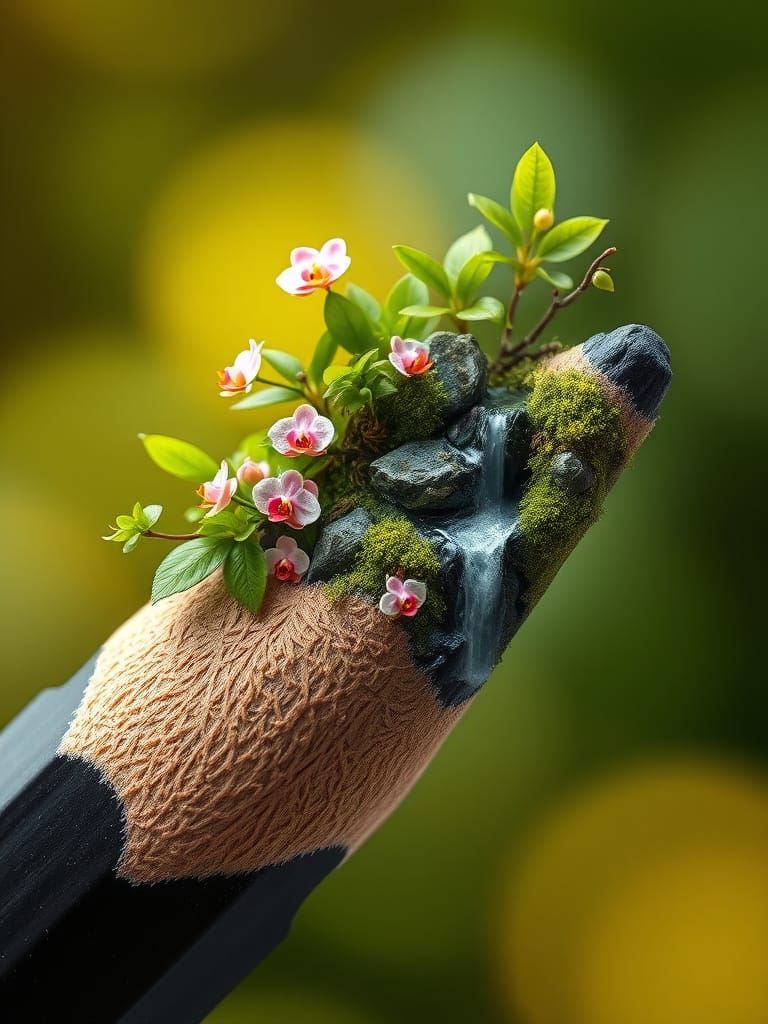 Graphite Pencil Transforms into Miniature Rainforest, Hyperr...