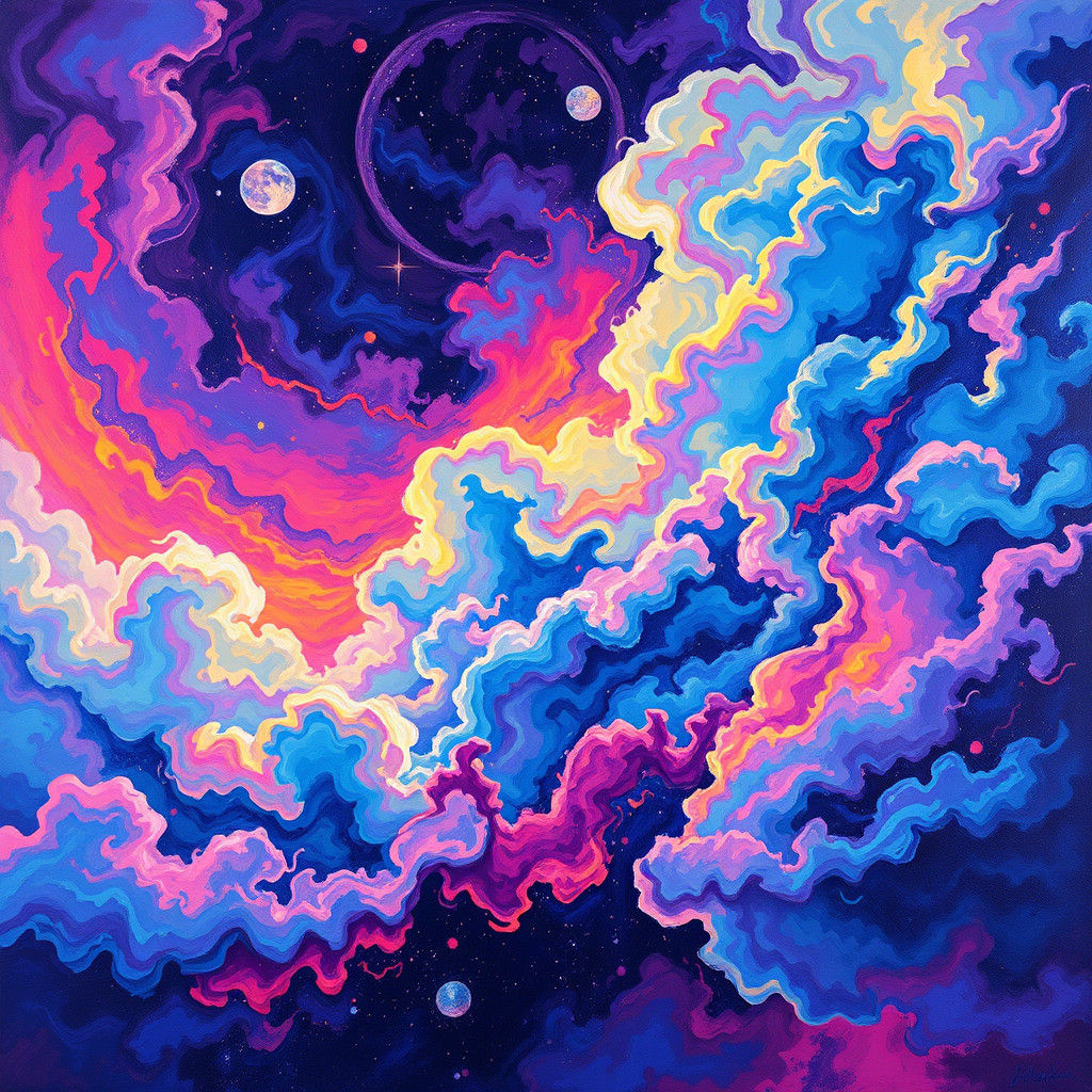 Cosmic Clouds: A Holographic Visionary Painting