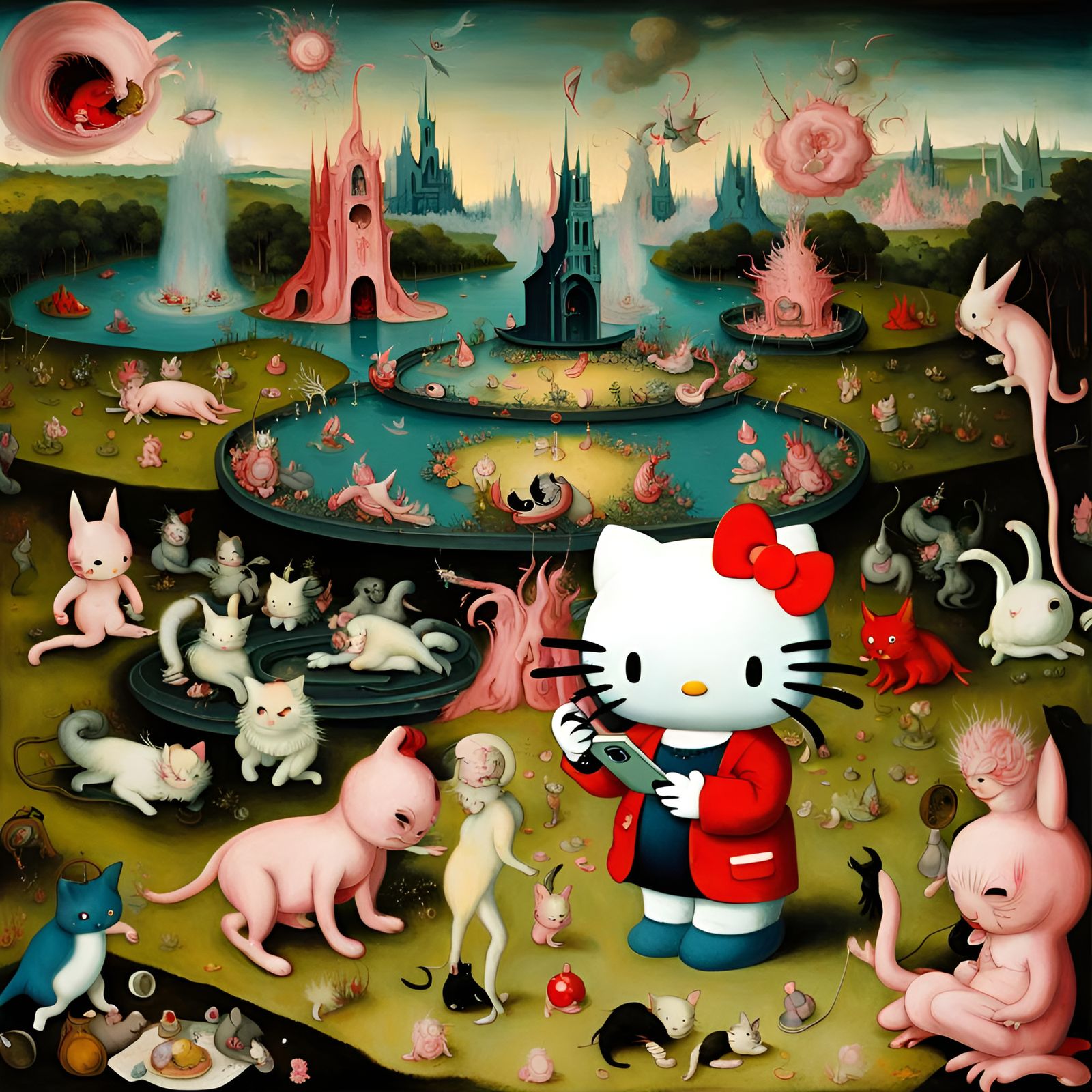 Hello Kitty in Hell, Hieronymus Bosch Style
