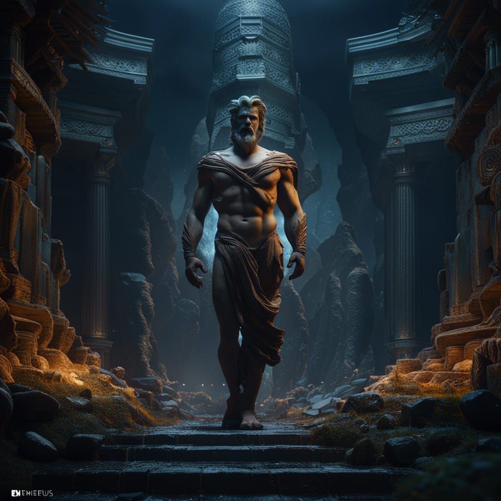 Prometheus: Detailed Matte Painting of Greek God
