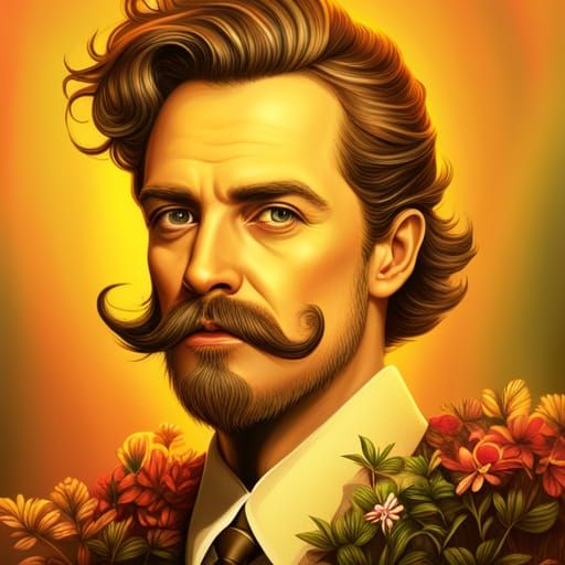 Whimsical Unicorn Mustache in Hyperrealistic Splash Art