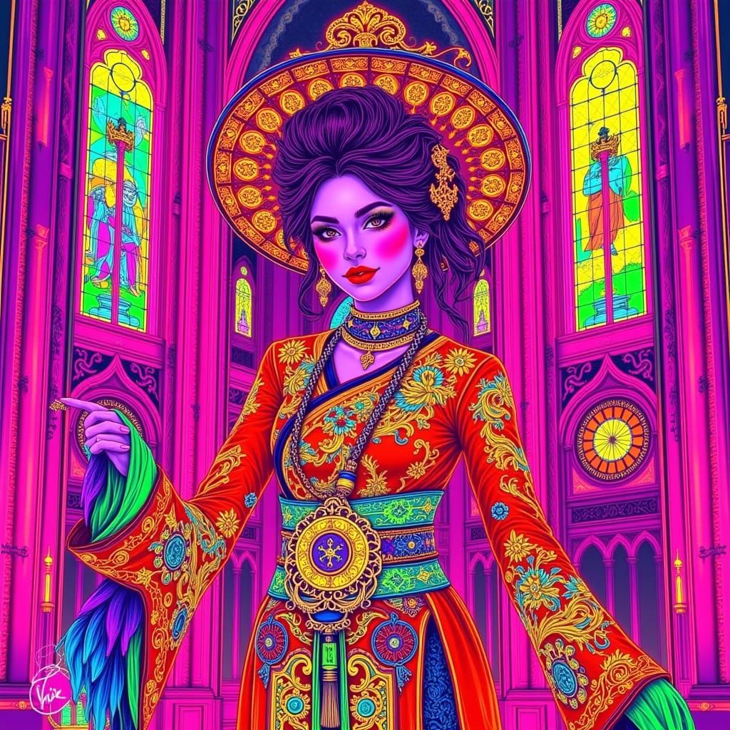 Steampunk Vietnamese Woman with Clockwork Details