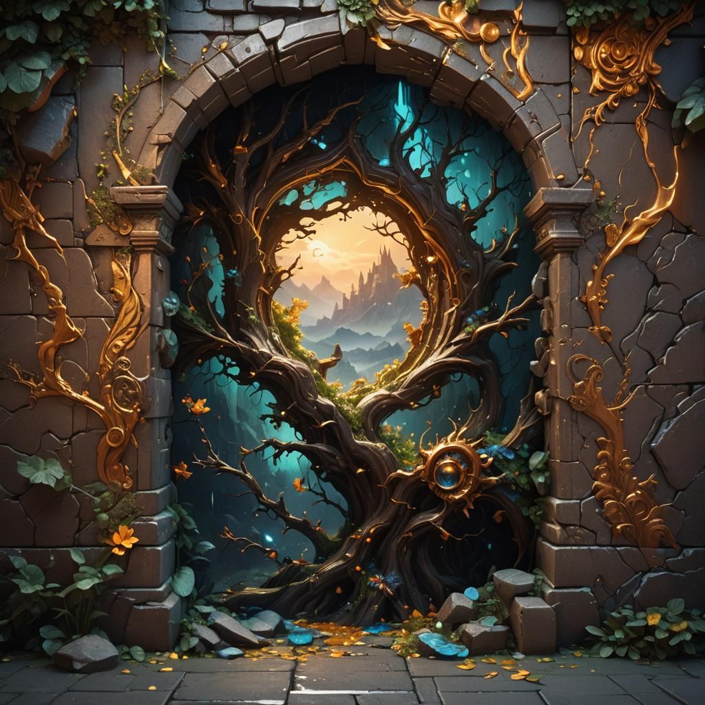 Reflected Light Creates Image: Detailed Matte Painting