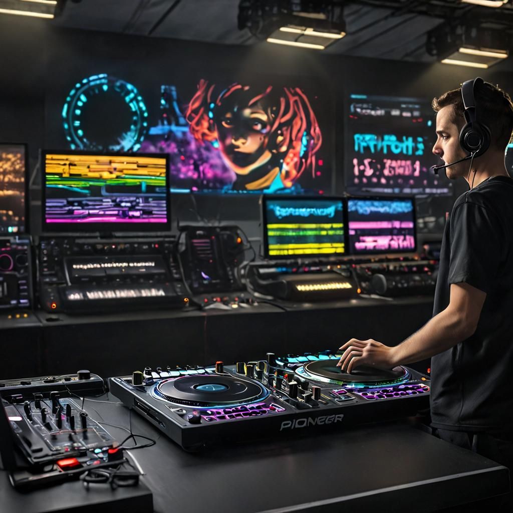 DJ Performance with AI Art Visuals