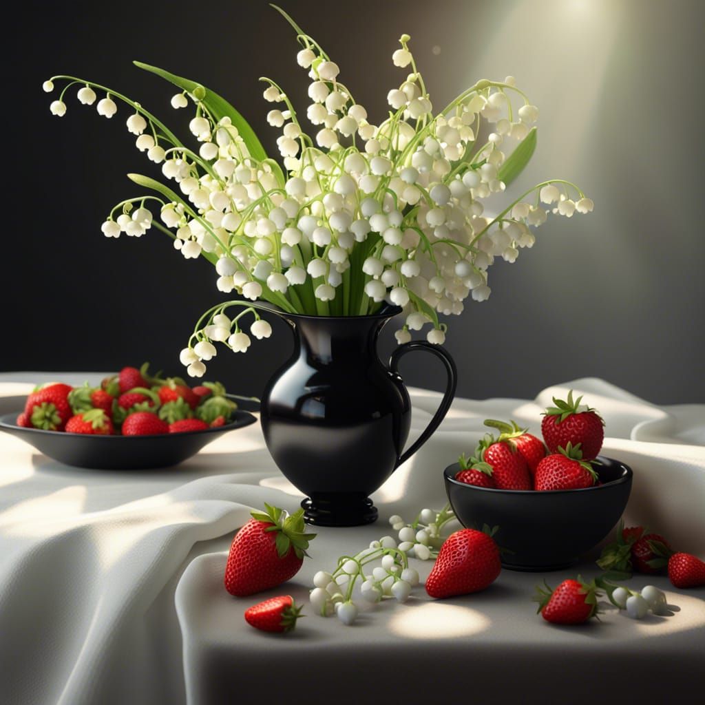 Still Life: Lilies of the Valley in Sunlight