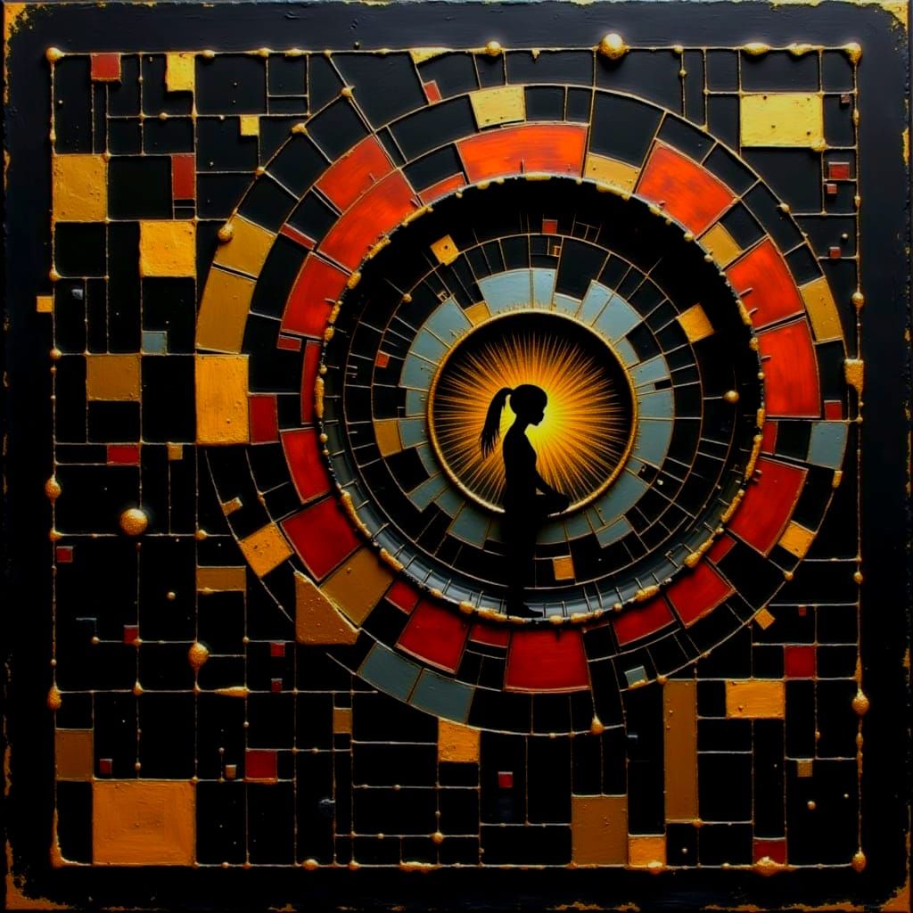 Surreal Transcendental Curves in Dark Oil Paint Style