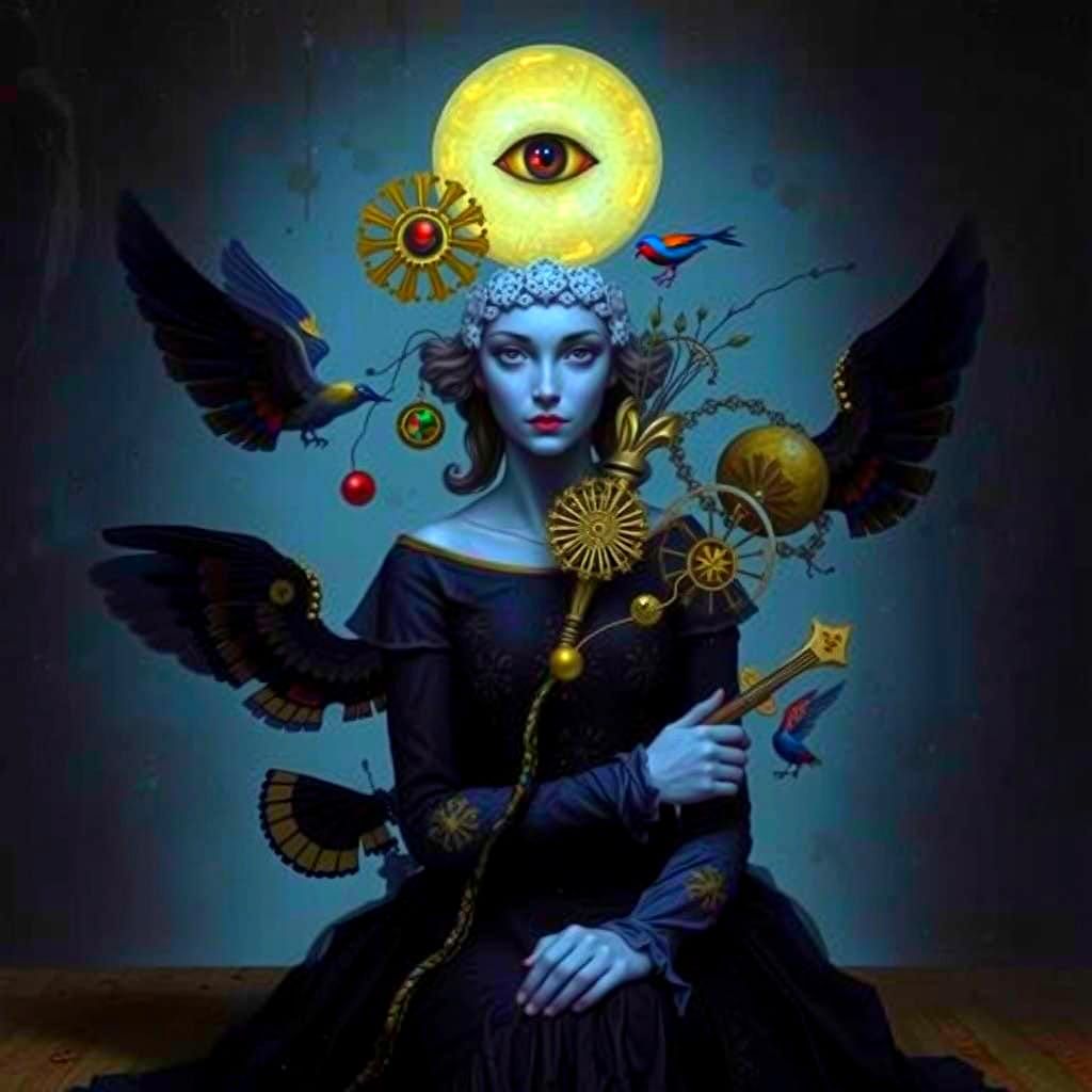 Surrealistic Masterpiece in Oil on Canvas Style