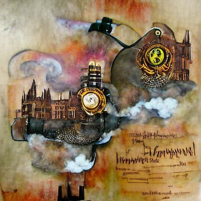 Steampunk Hogwarts Castle Illustration