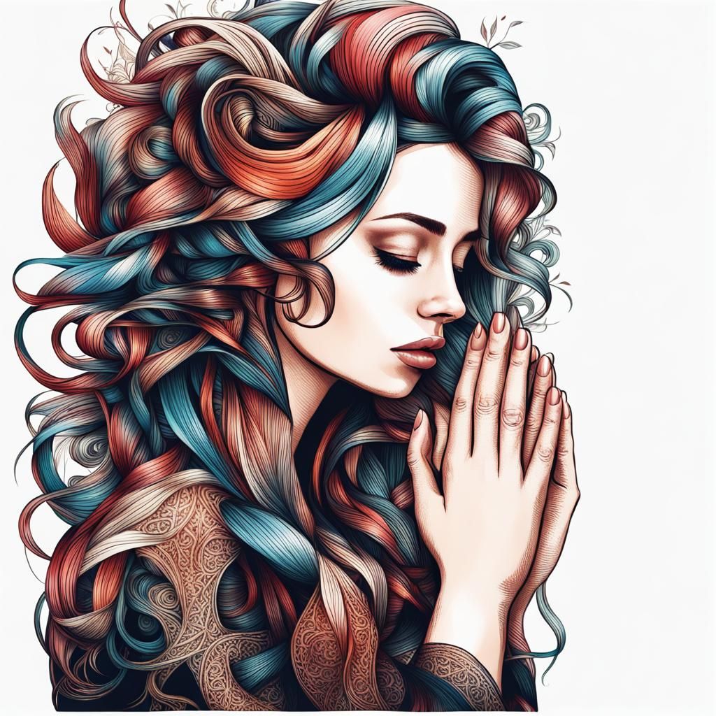 Serene Woman Praying: A Moment of Devotion