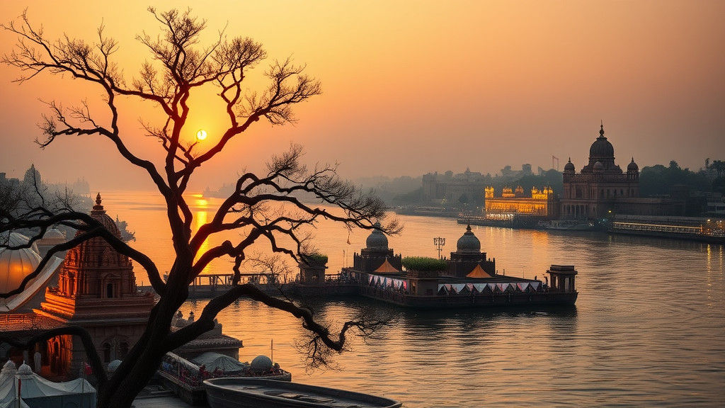 Mystical River Confluence: Ganga, Yamuna, Saraswati