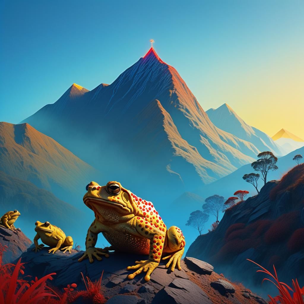 Cane Toads Summit Hike in Pop Art Style